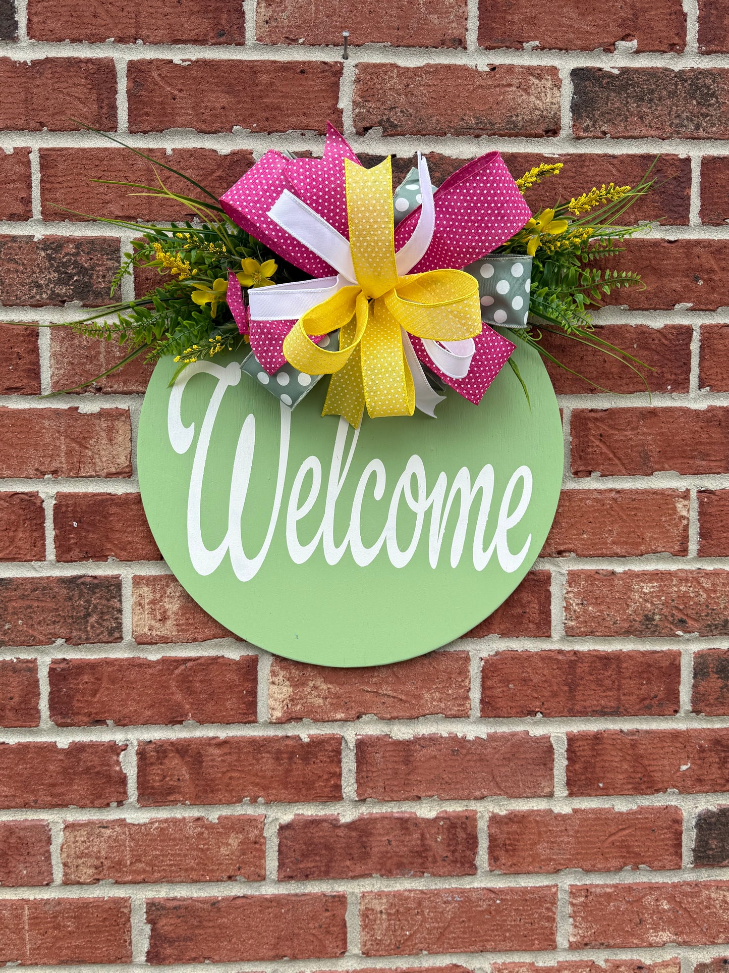 Mint Green "Welcome" Door hanger