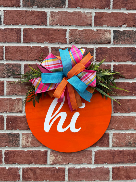 Orange Hi Door Hanger
