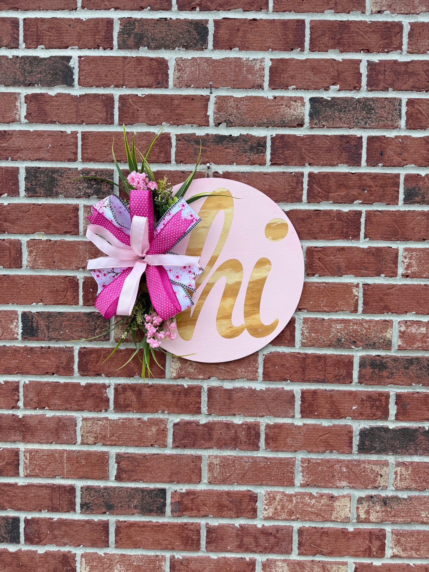 Light pink door hanger